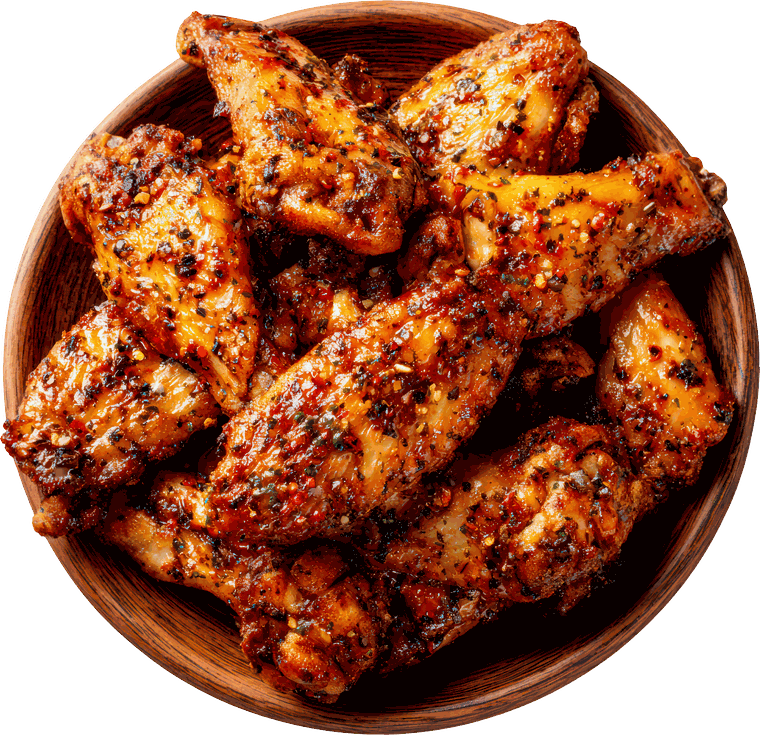 Grilled peri peri chicken wings